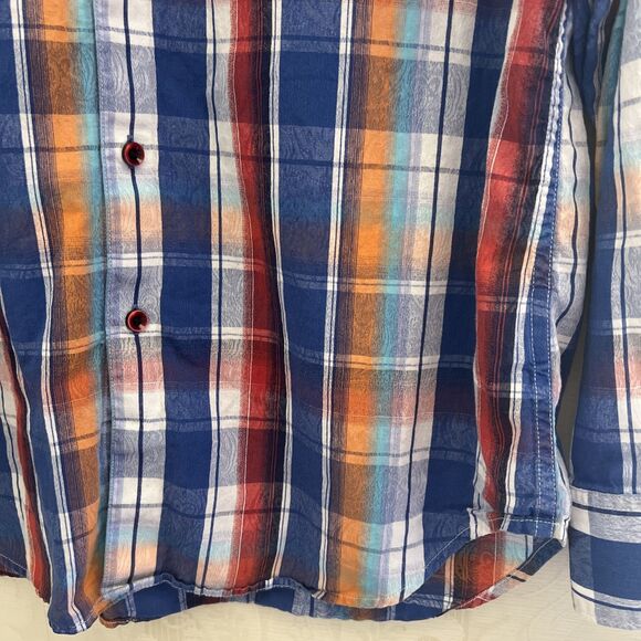 Robert Graham Shirt Mens M Multicolor Plaid Long Sleeve Flip Cuff Button Up - Picture 7 of 11
